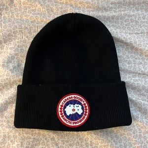 Canada goose black knit hat